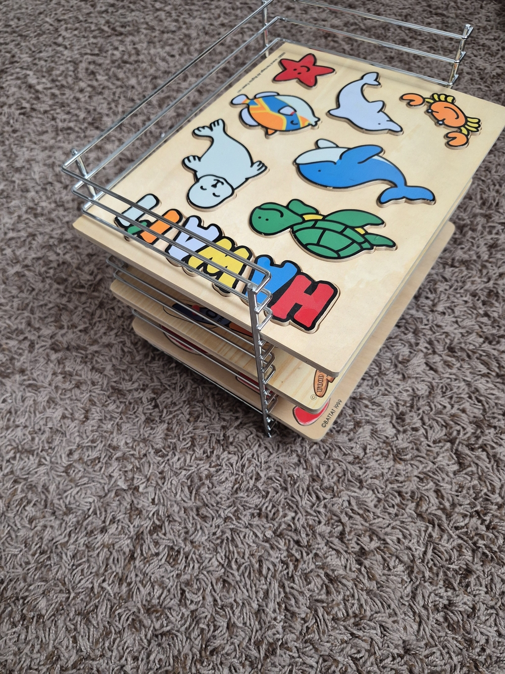 Wooden Kids Puzzles + Puzzle Storage Rack🧩 - Picture 4 of 6